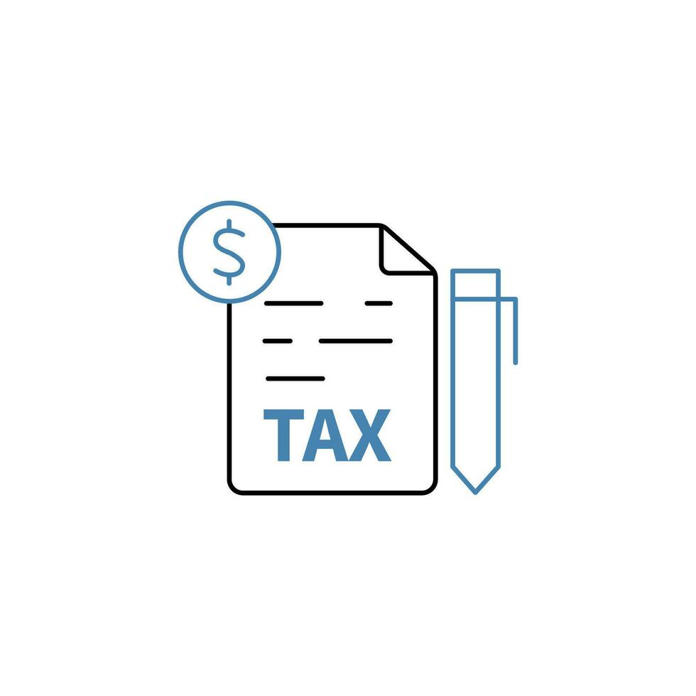 tax form concept line icon. Simple element illustration. tax form concept outline symbol design. vector