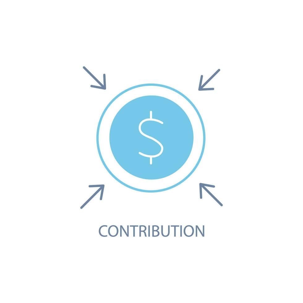 contribution concept line icon. Simple element illustration. contribution concept outline symbol design. vector