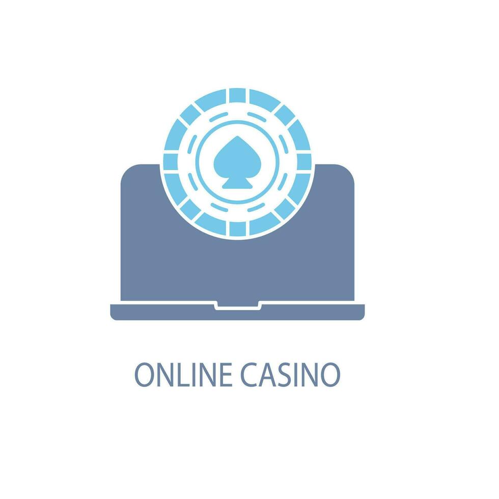 Online casino concept line icon. Simple element illustration. Online casino concept outline symbol design. vector