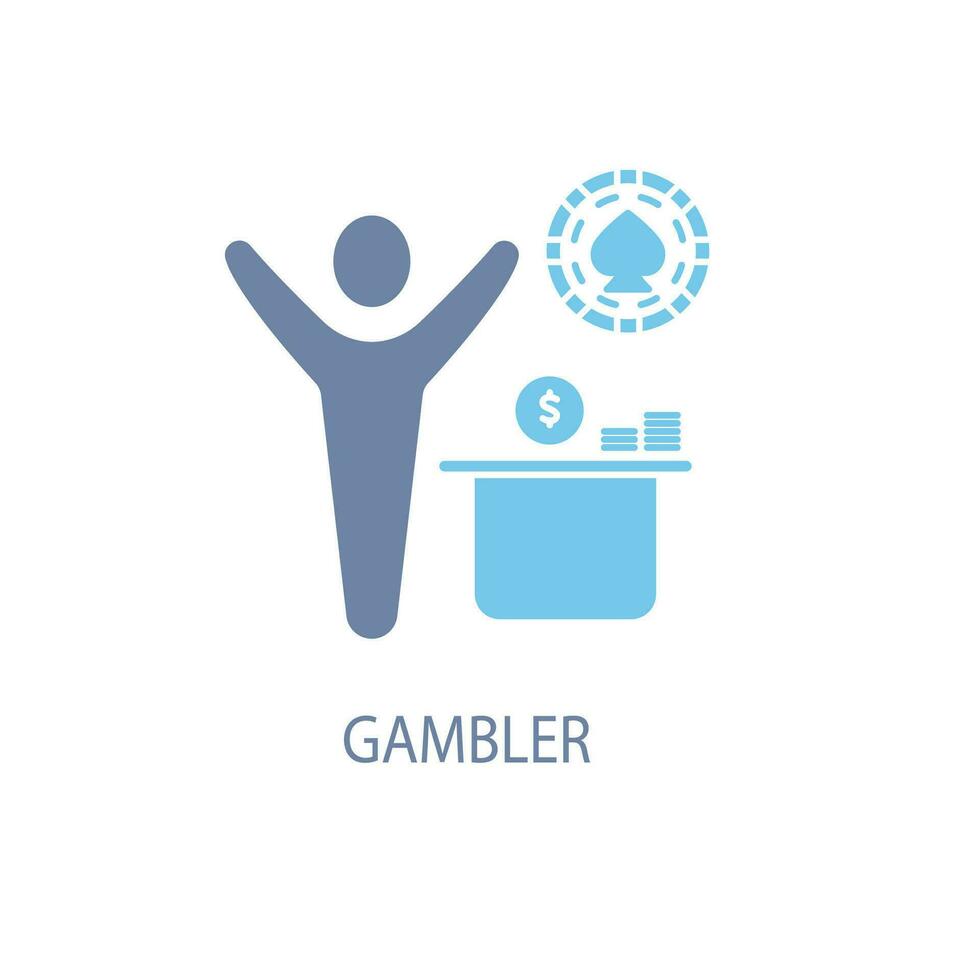 gambler concept line icon. Simple element illustration. gambler concept outline symbol design. vector