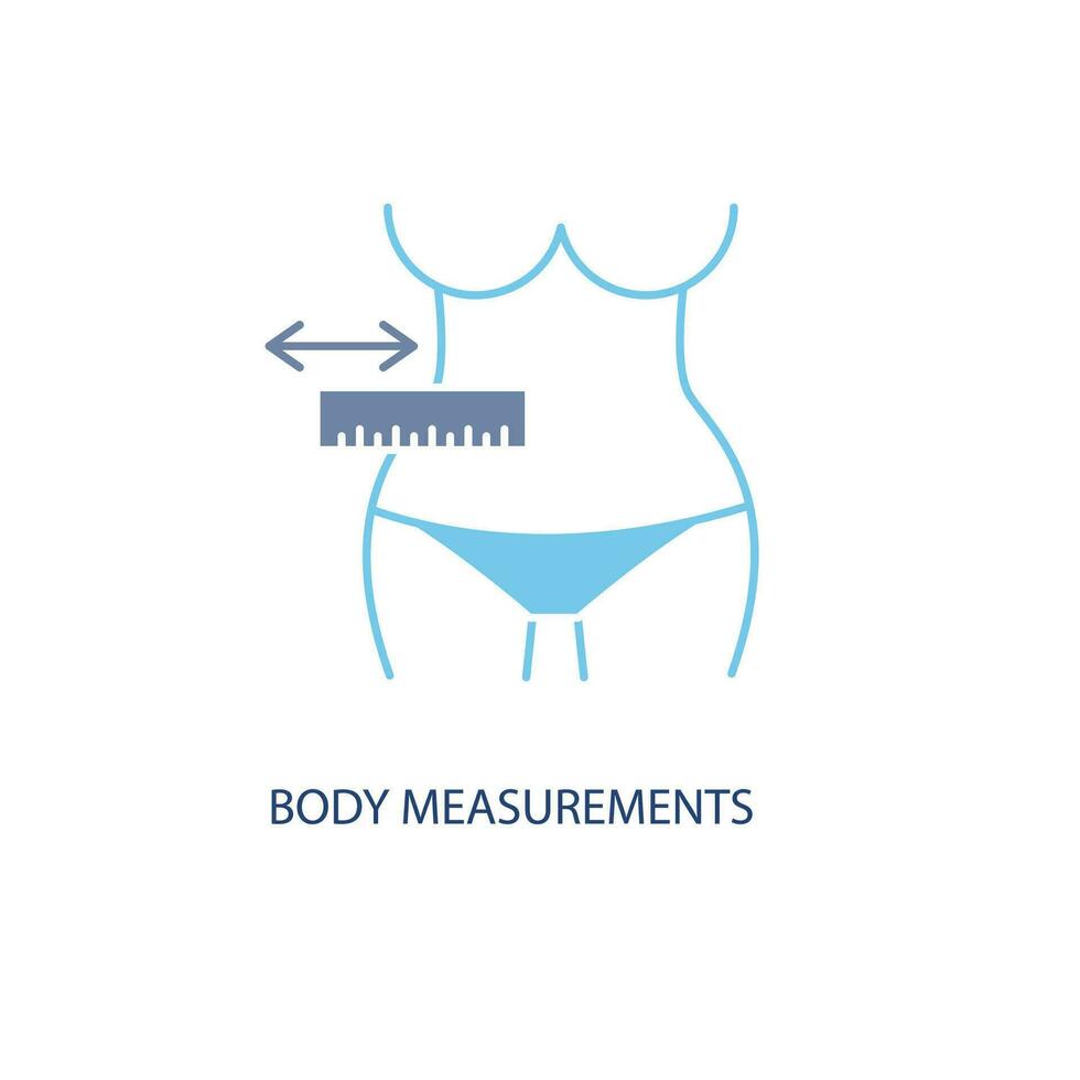 body measurements concept line icon. Simple element illustration. body measurements concept outline symbol design. vector