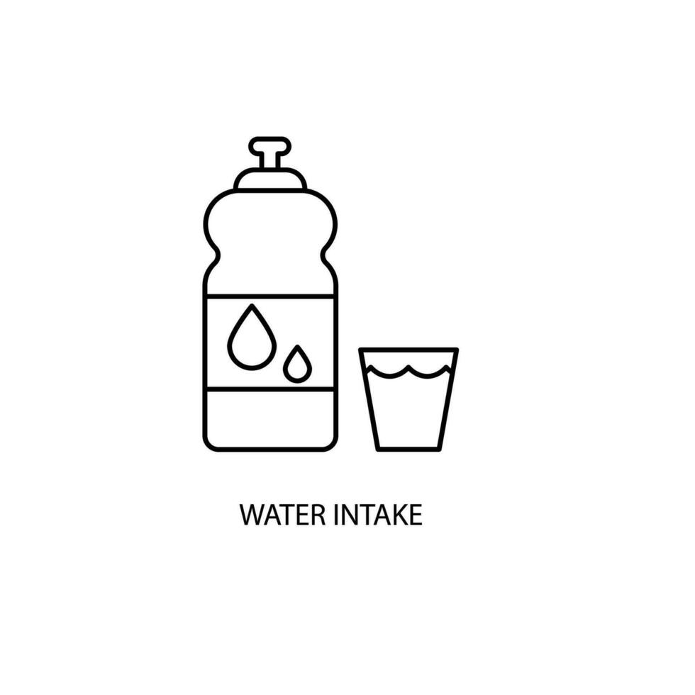 water intake concept line icon. Simple element illustration. water intake concept outline symbol design. vector