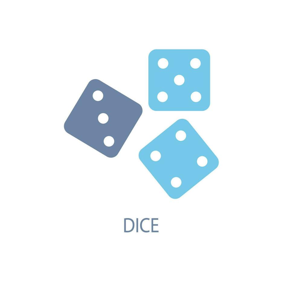 Dice concept line icon. Simple element illustration. Dice concept outline symbol design. vector