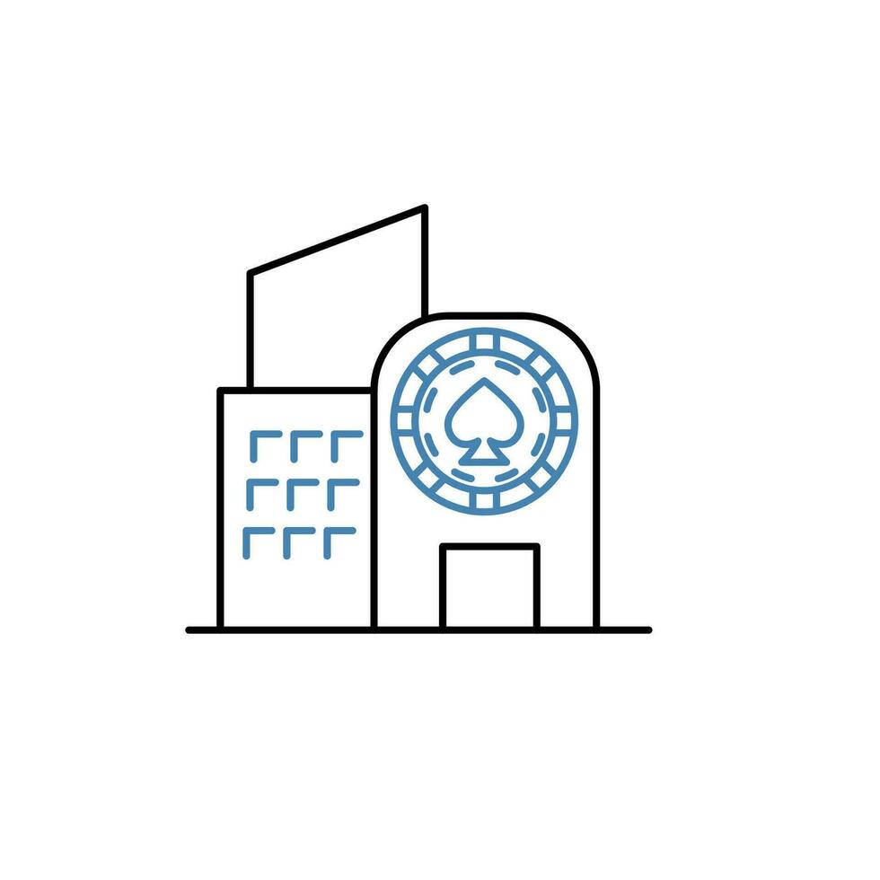 Casino building concept line icon. Simple element illustration. Casino building concept outline symbol design. vector