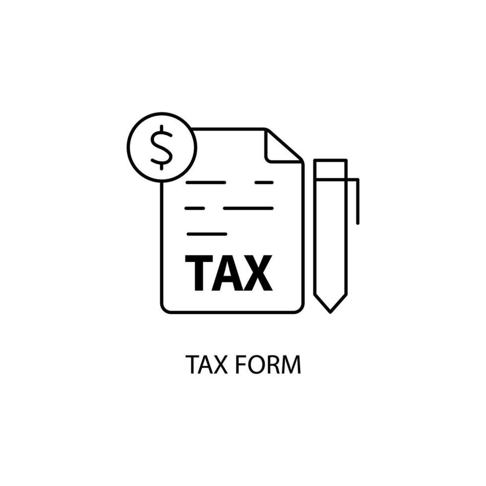 tax form concept line icon. Simple element illustration. tax form concept outline symbol design. vector