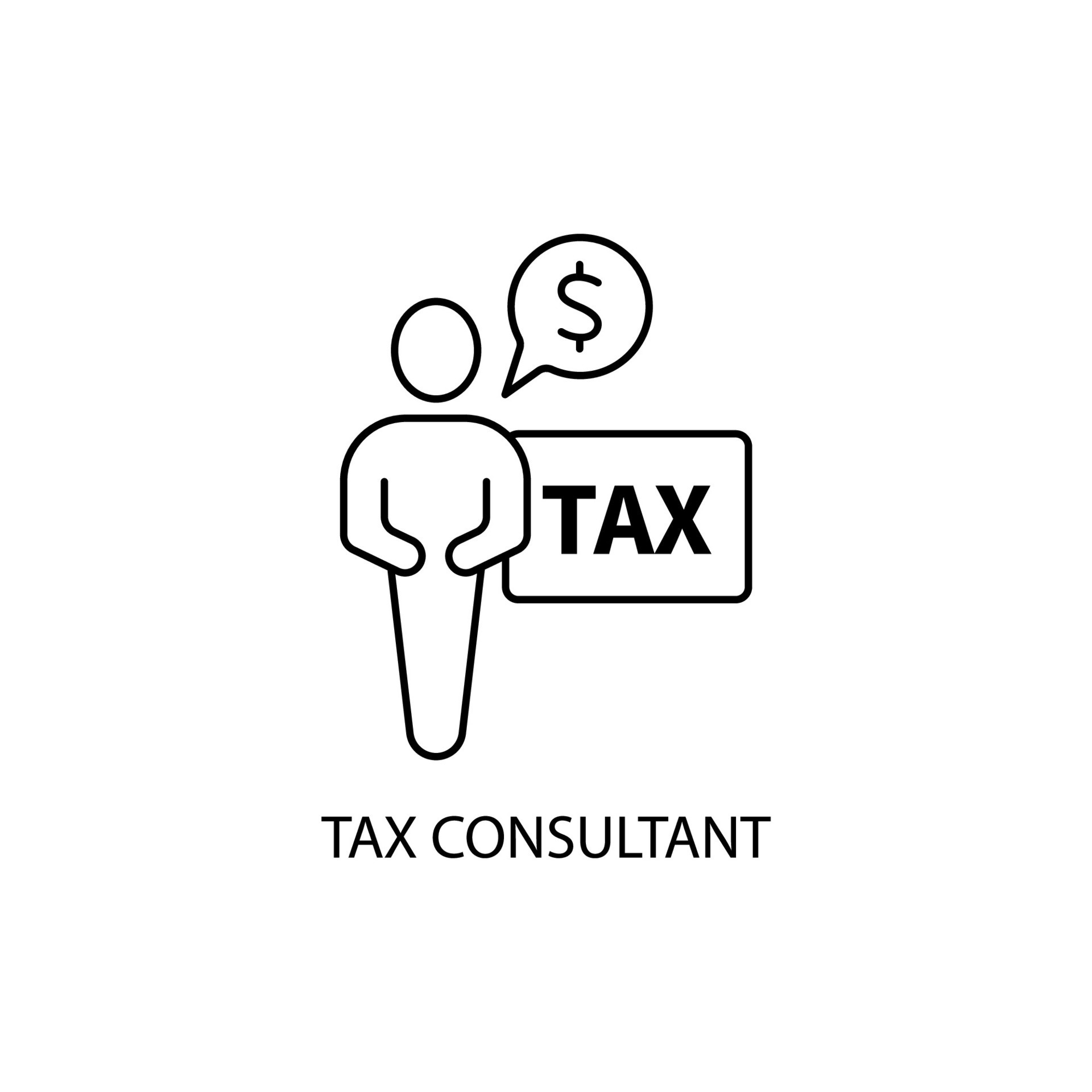 tax consultant concept line icon. Simple element illustration. tax
