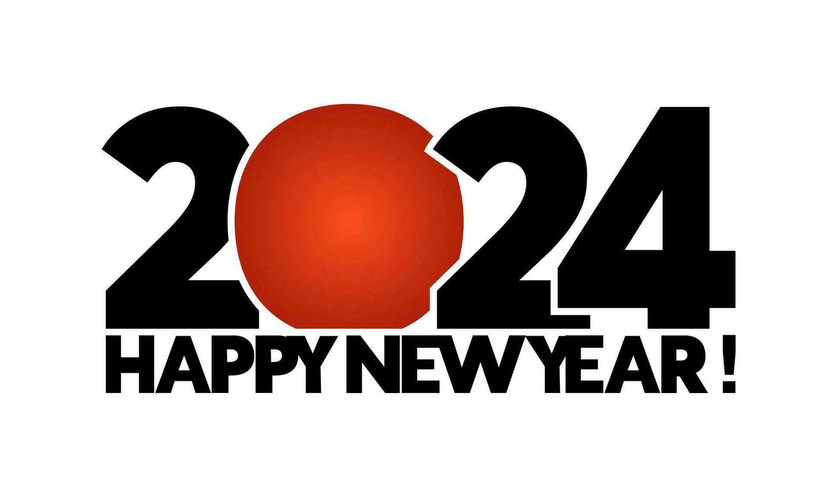 Logo 2024. Icon with text. Happy New Year. Simple and concise design