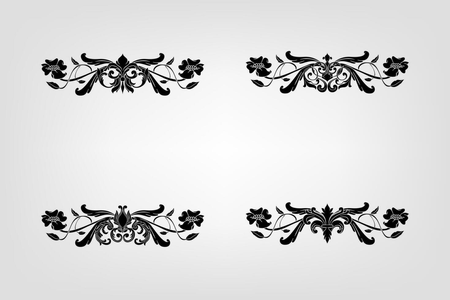 Classical Baroque Filigree Decoration Ornament Vintage Floral Border Style Antique Art Retro vector