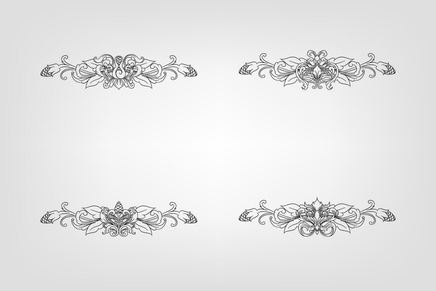 Classical Baroque Filigree Decoration Ornament Vintage Floral Border Style Antique Art Retro vector