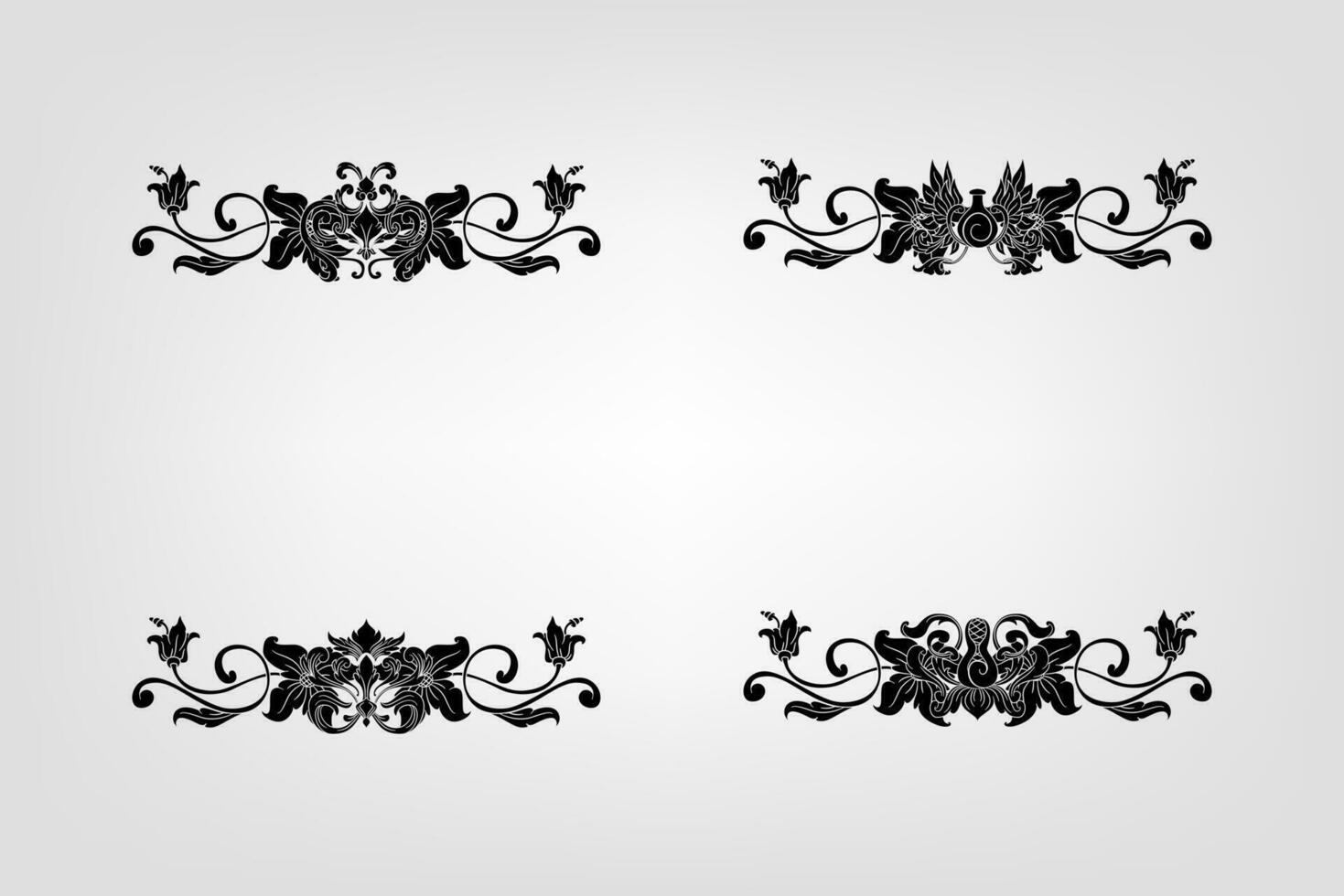 Classical Baroque Filigree Decoration Ornament Vintage Floral Border Style Antique Art Retro vector