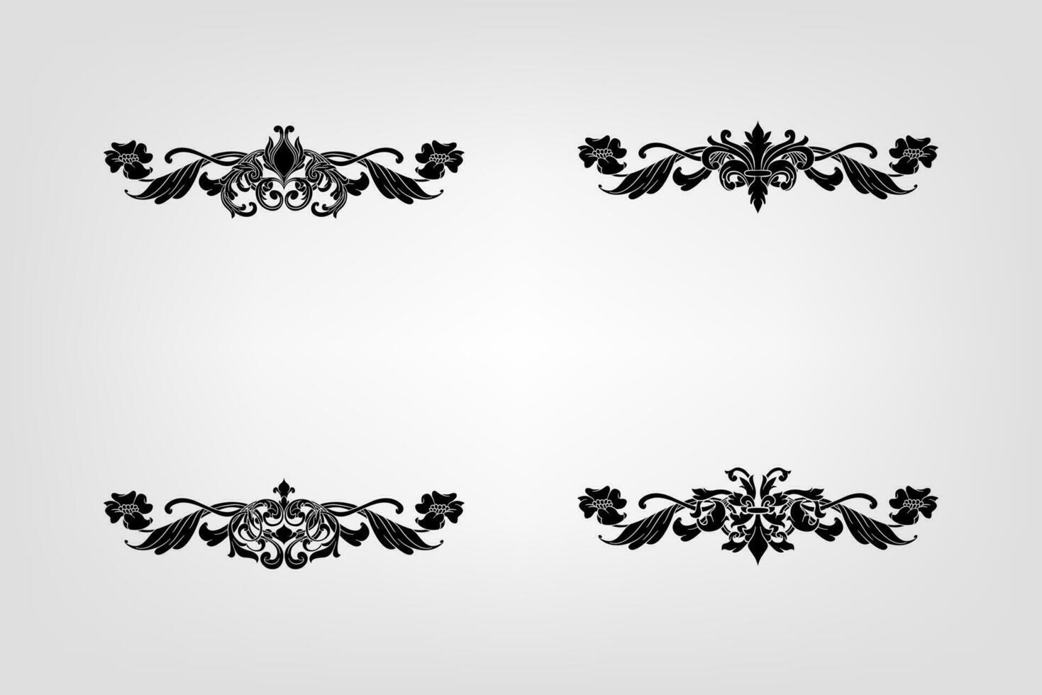 Classical Baroque Filigree Decoration Ornament Vintage Floral Border Style Antique Art Retro vector