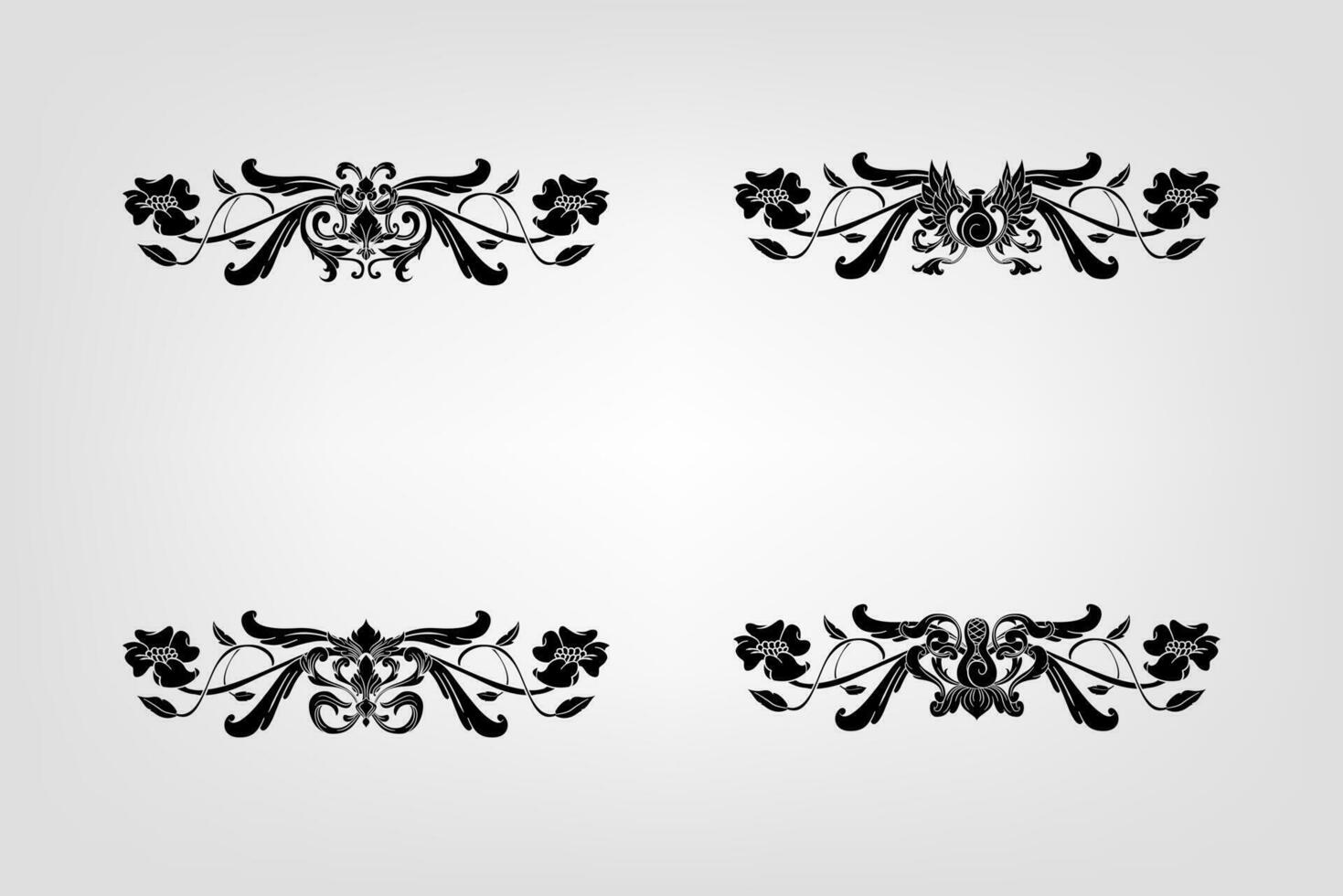 clásico barroco filigrana decoración ornamento Clásico floral frontera estilo antiguo Arte retro vector