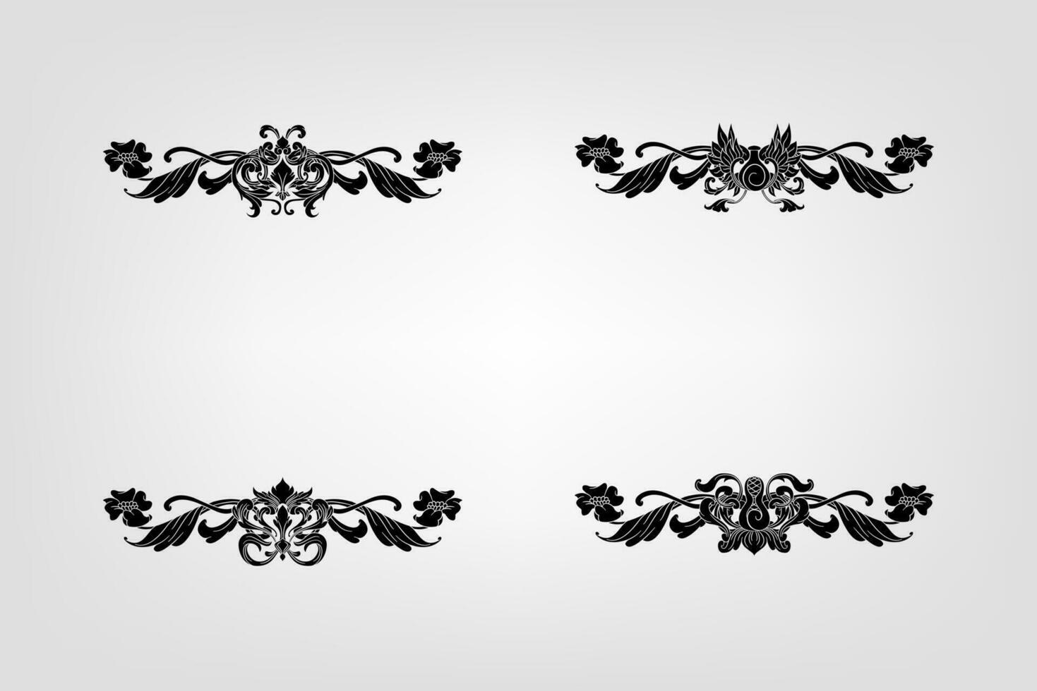 Classical Baroque Filigree Decoration Ornament Vintage Floral Border Style Antique Art Retro vector