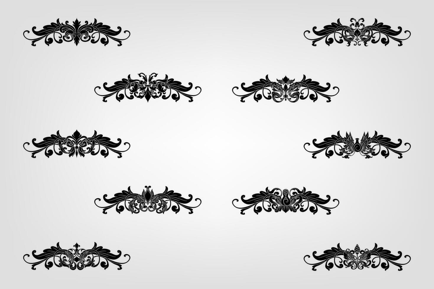 Classical Baroque Filigree Decoration Ornament Vintage Floral Border Style Antique Art Retro vector