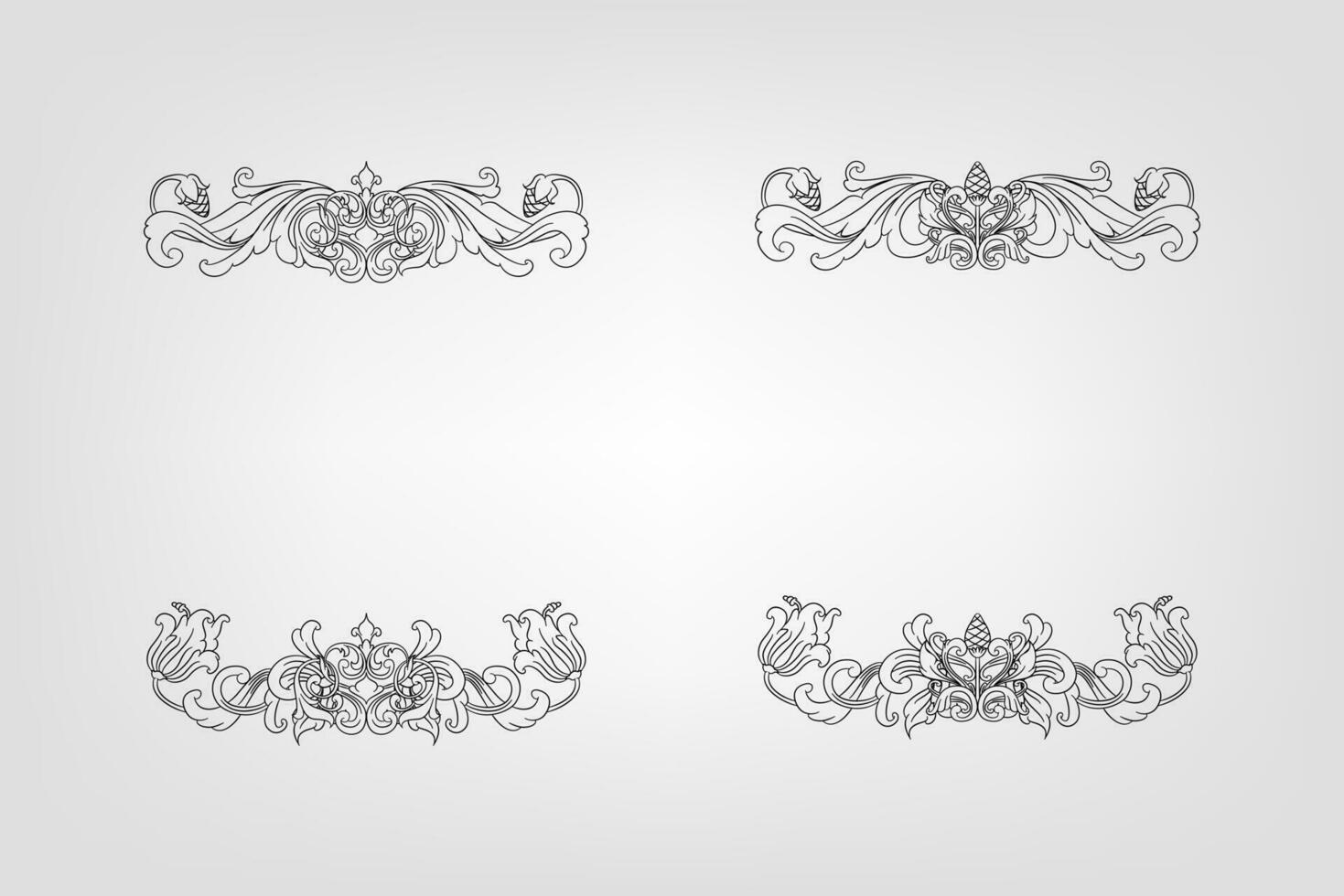 Classical Baroque Filigree Decoration Ornament Vintage Floral Border Style Antique Art Retro vector