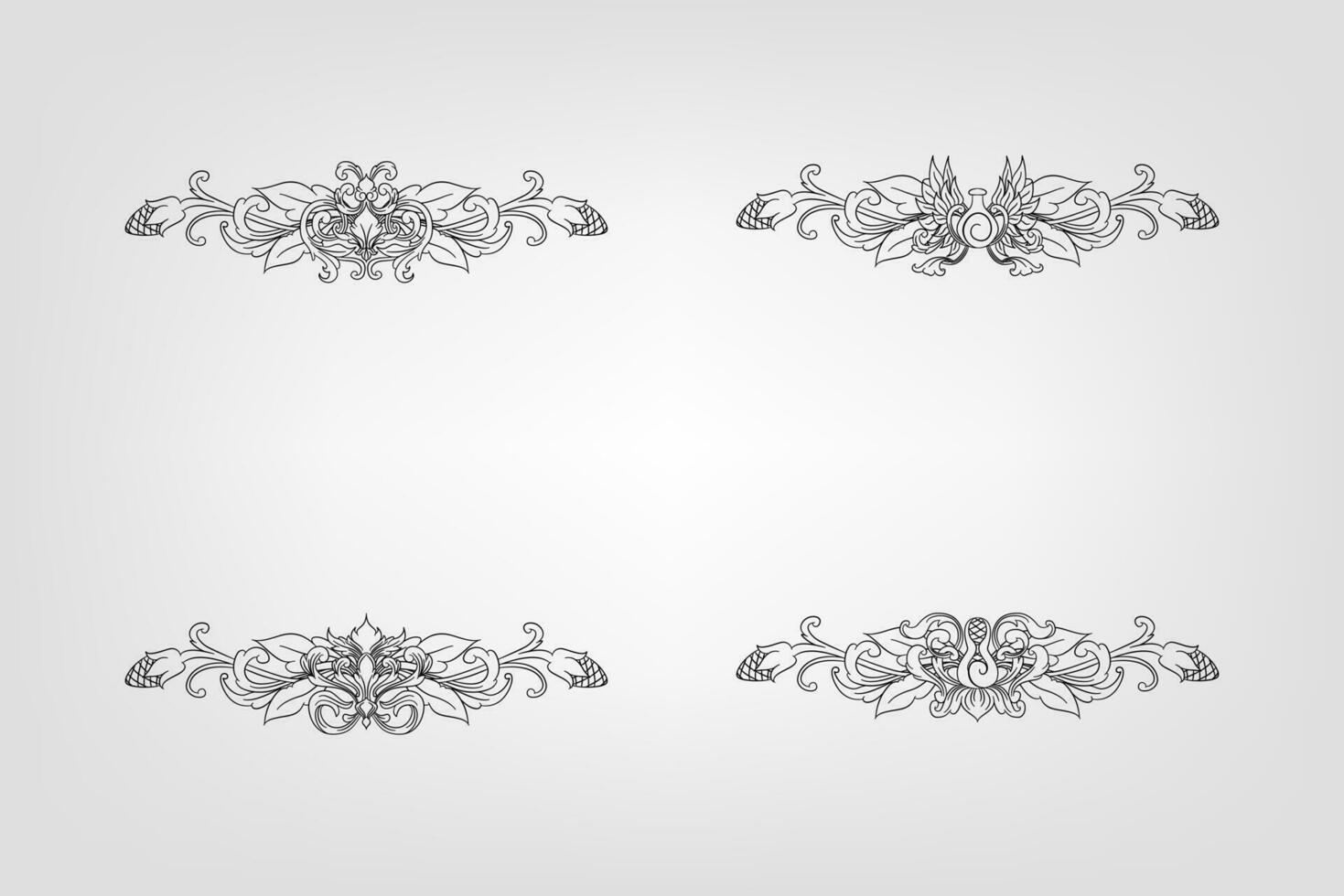 Classical Baroque Filigree Decoration Ornament Vintage Floral Border Style Antique Art Retro vector