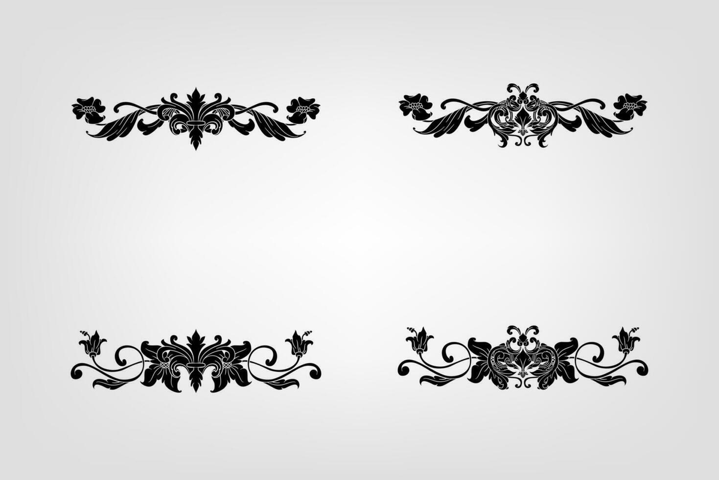 Classical Baroque Filigree Decoration Ornament Vintage Floral Border Style Antique Art Retro vector