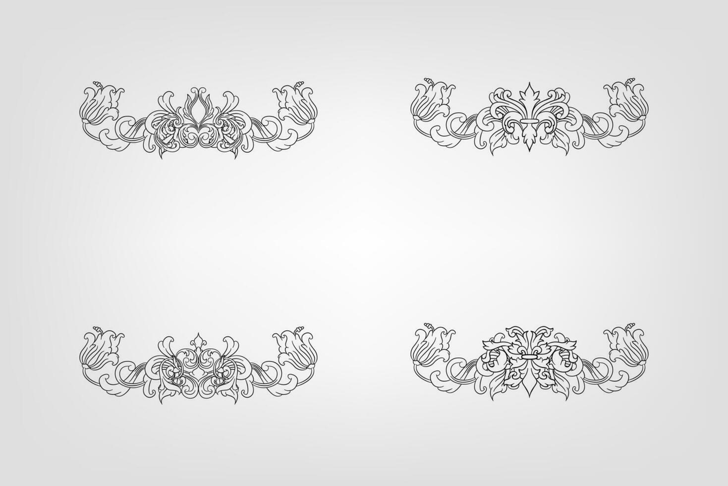 Classical Baroque Filigree Decoration Ornament Vintage Floral Border Style Antique Art Retro vector