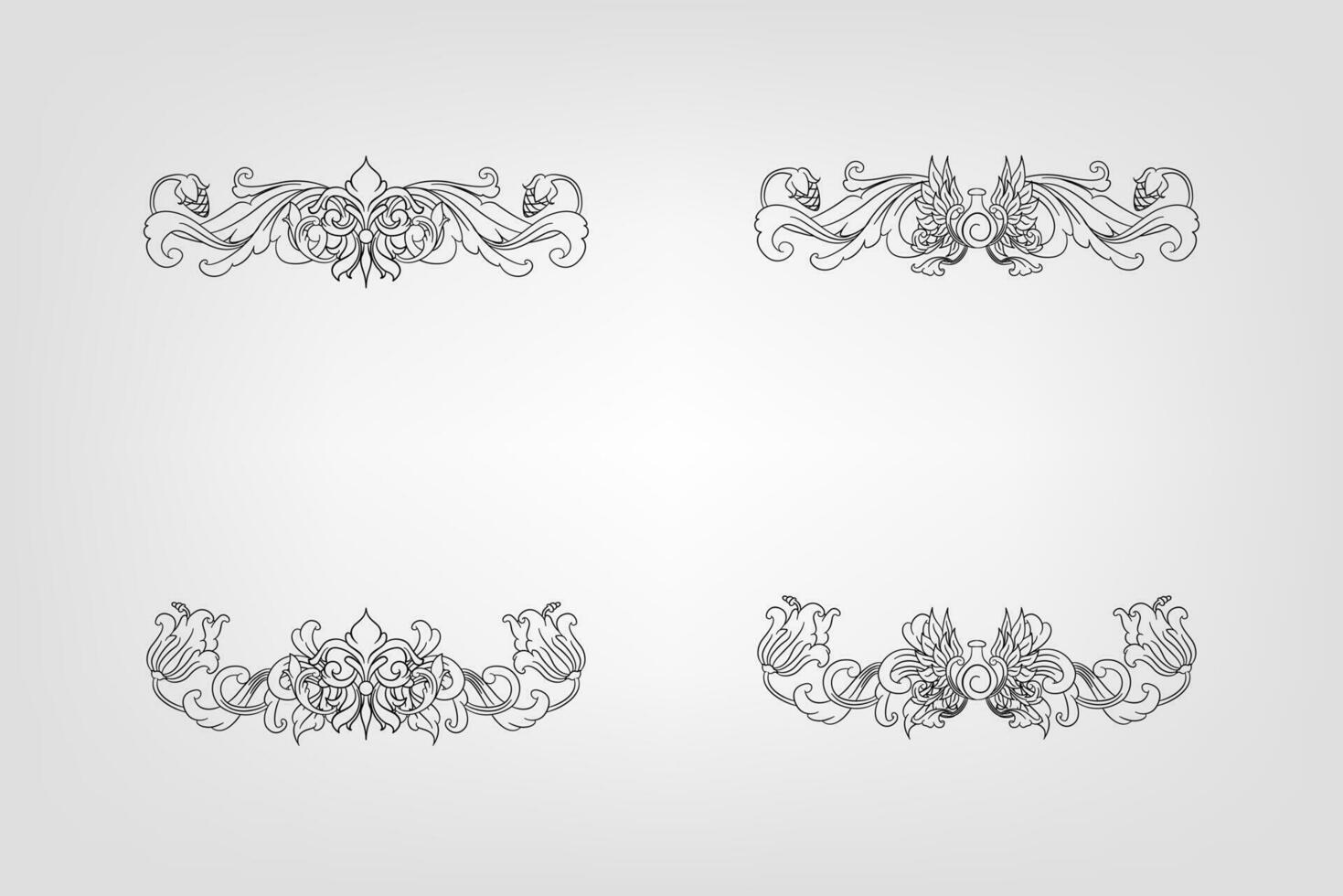 Classical Baroque Filigree Decoration Ornament Vintage Floral Border Style Antique Art Retro vector