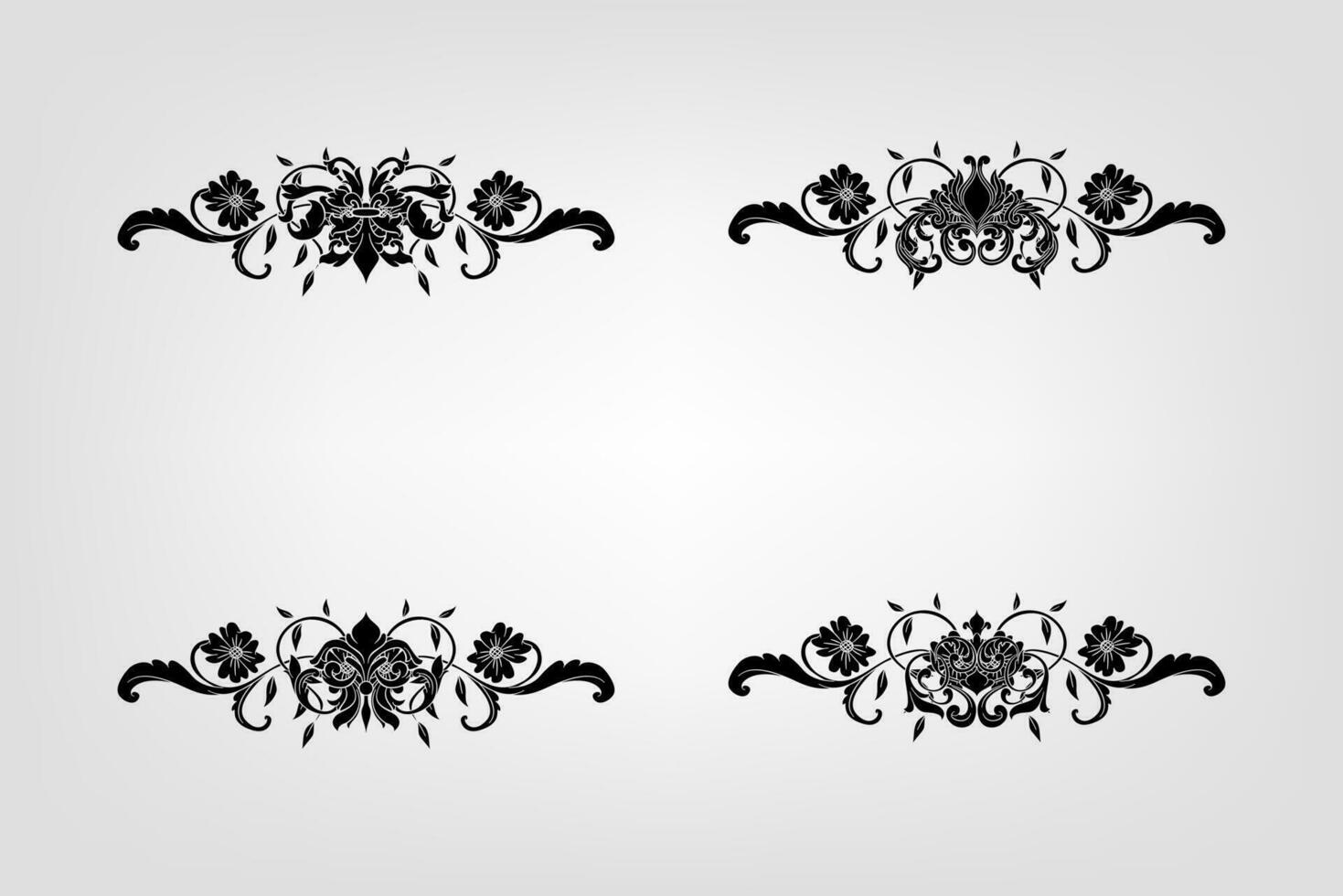 Classical Baroque Filigree Decoration Ornament Vintage Floral Border Style Antique Art Retro vector