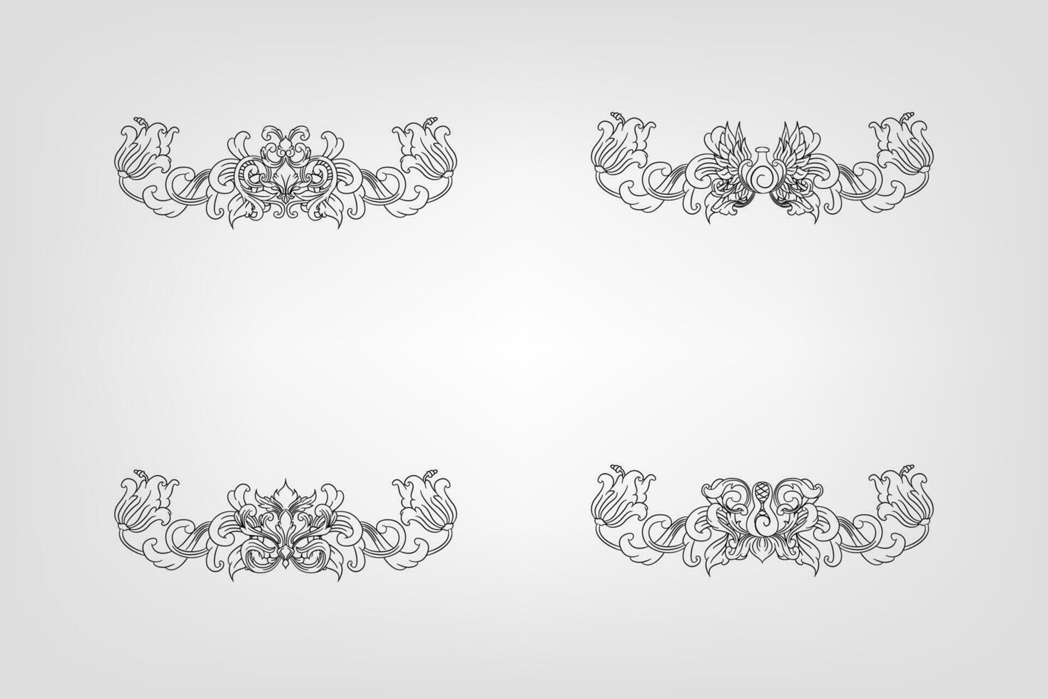 Classical Baroque Filigree Decoration Ornament Vintage Floral Border Style Antique Art Retro vector