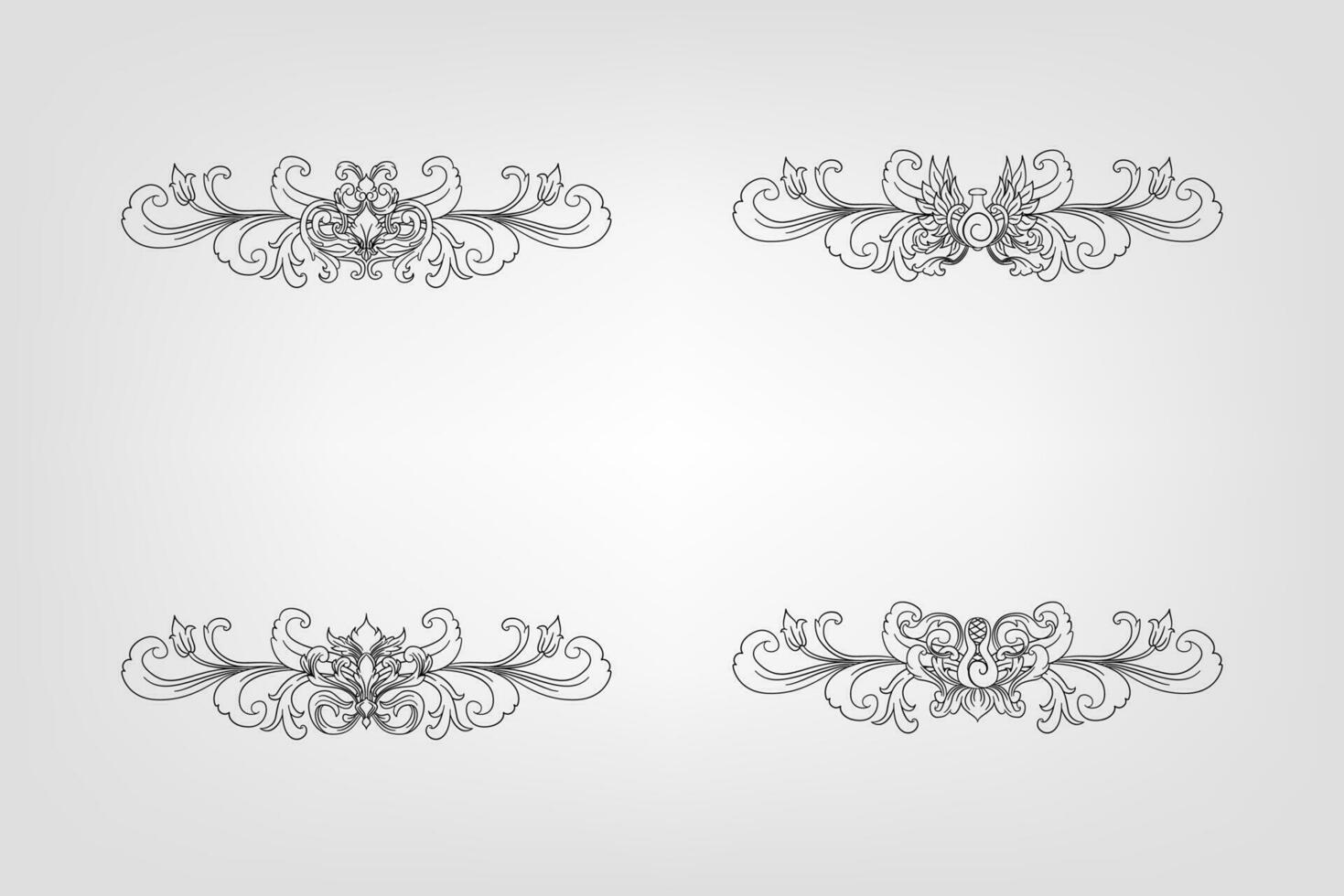 Classical Baroque Filigree Decoration Ornament Vintage Floral Border Style Antique Art Retro vector