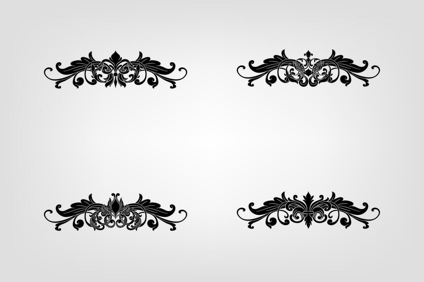 Classical Baroque Filigree Decoration Ornament Vintage Floral Border Style Antique Art Retro vector