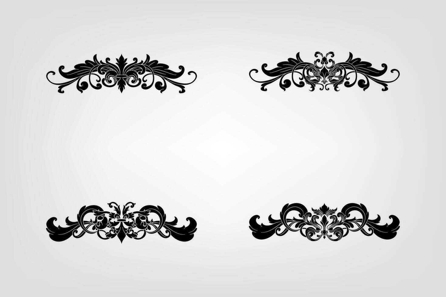 Classical Baroque Filigree Decoration Ornament Vintage Floral Border Style Antique Art Retro vector