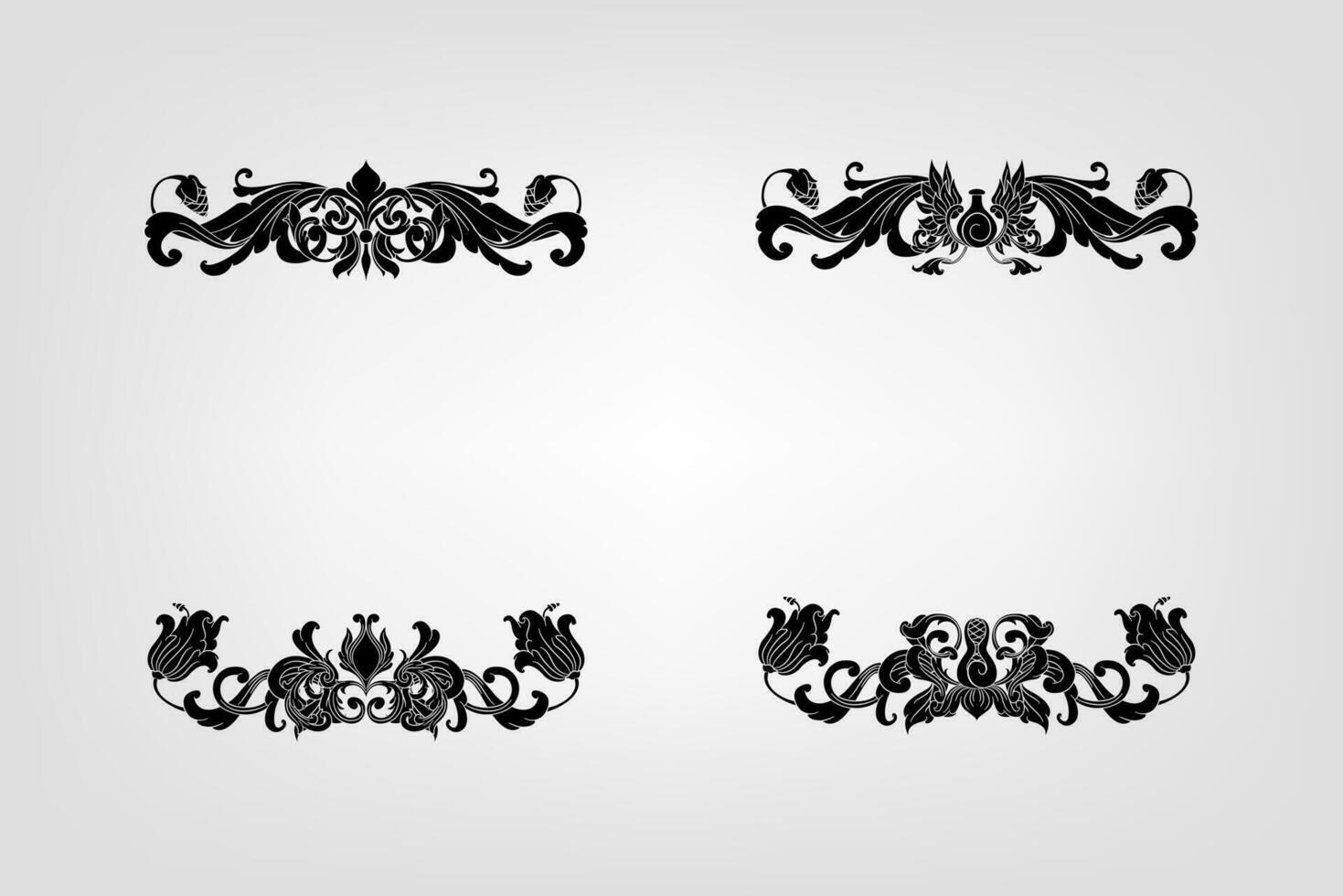 clásico barroco filigrana decoración ornamento Clásico floral frontera estilo antiguo Arte retro vector