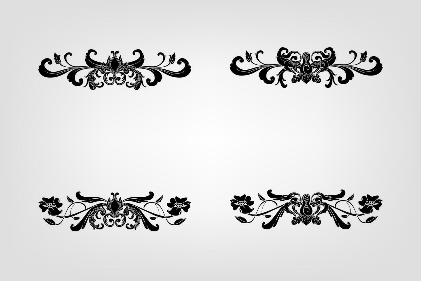 Classical Baroque Filigree Decoration Ornament Vintage Floral Border Style Antique Art Retro vector