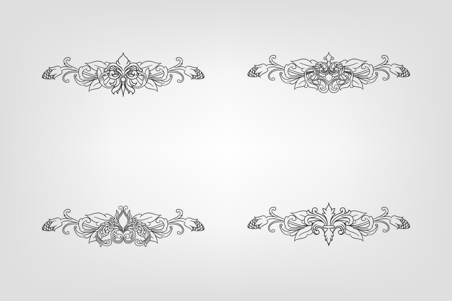 Classical Baroque Filigree Decoration Ornament Vintage Floral Border Style Antique Art Retro vector