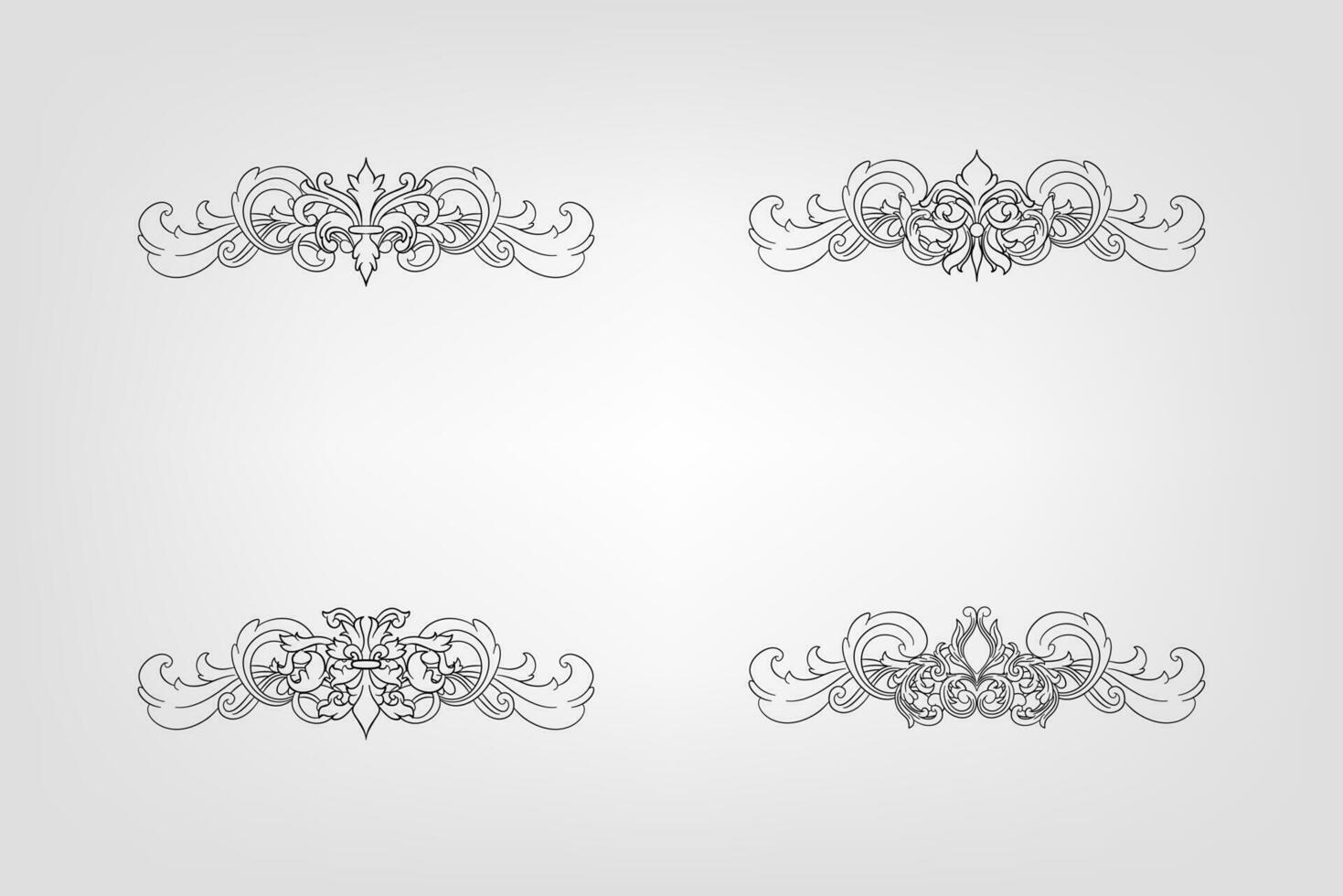 Classical Baroque Filigree Decoration Ornament Vintage Floral Border Style Antique Art Retro vector