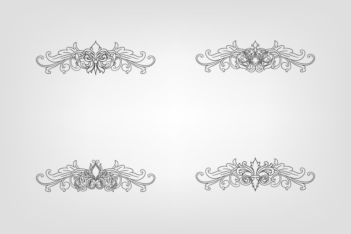 Classical Baroque Filigree Decoration Ornament Vintage Floral Border Style Antique Art Retro vector