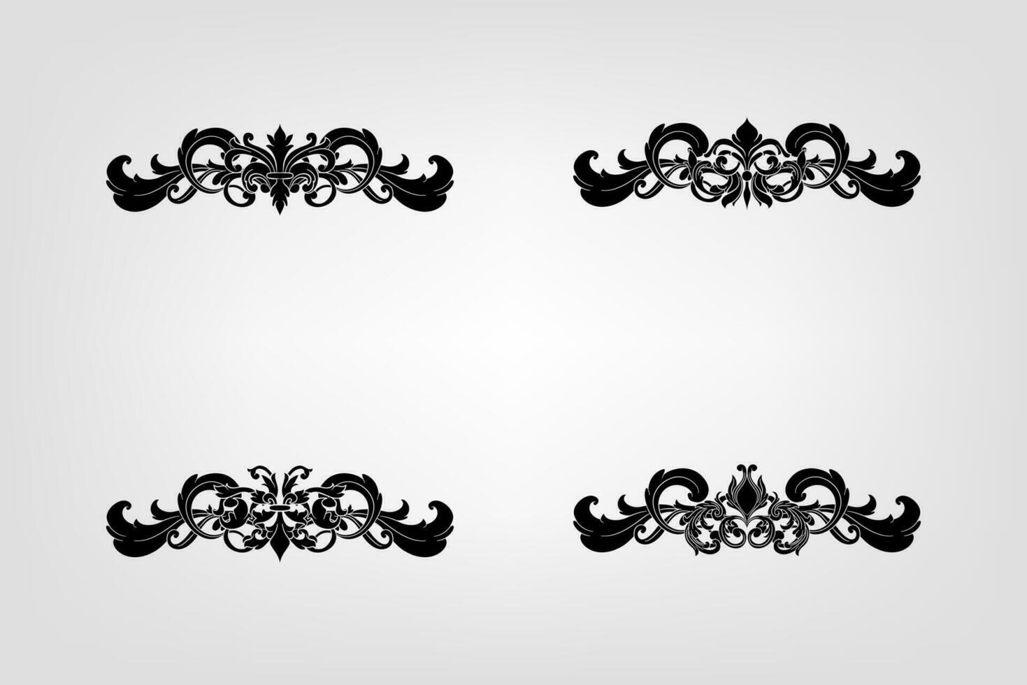 Classical Baroque Filigree Decoration Ornament Vintage Floral Border Style Antique Art Retro vector