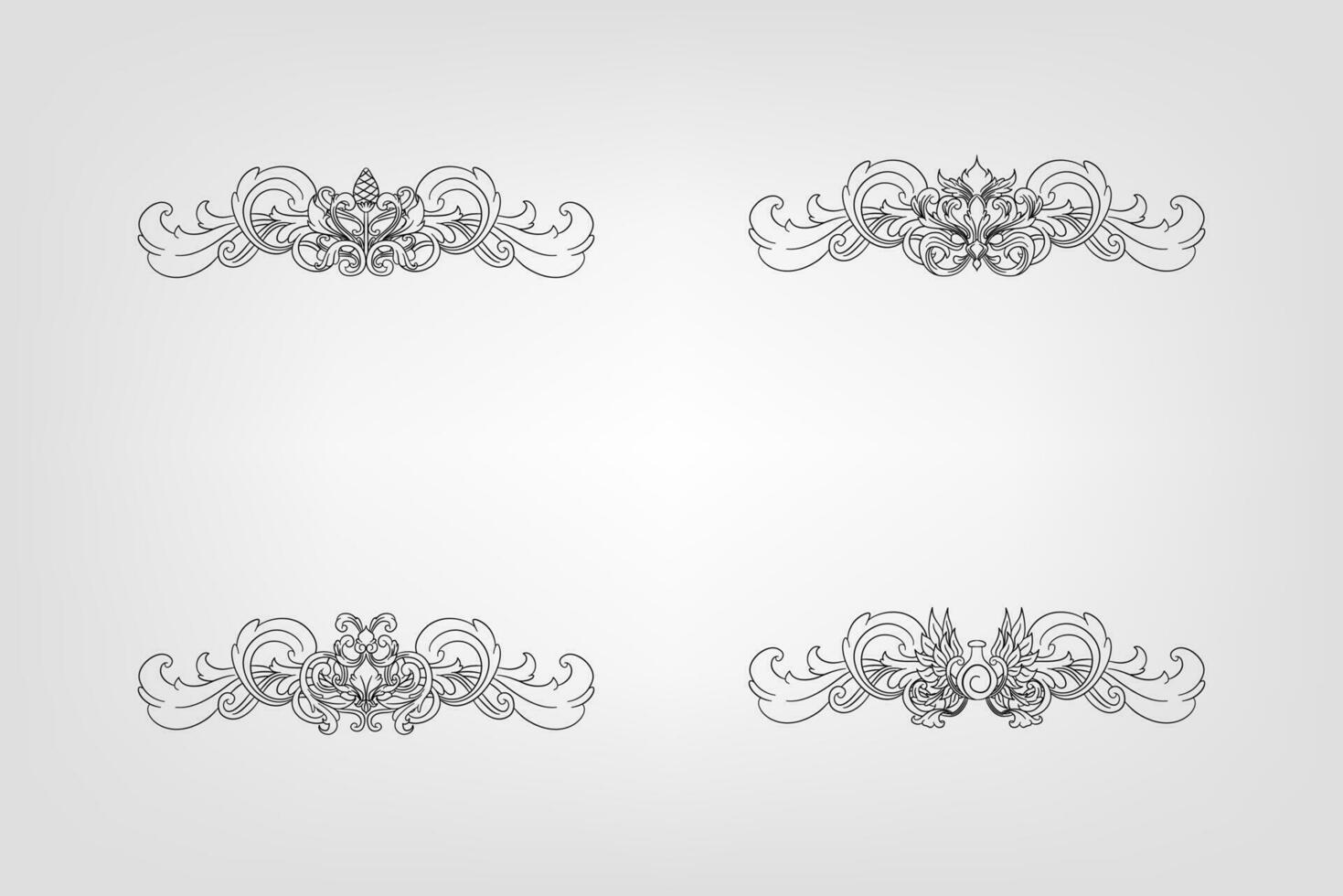 Classical Baroque Filigree Decoration Ornament Vintage Floral Border Style Antique Art Retro vector