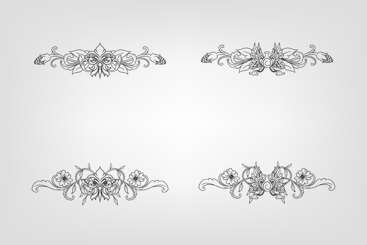 Classical Baroque Filigree Decoration Ornament Vintage Floral Border Style Antique Art Retro vector