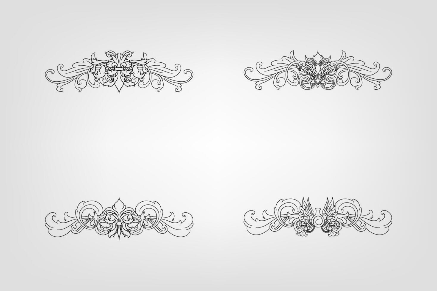 Classical Baroque Filigree Decoration Ornament Vintage Floral Border Style Antique Art Retro vector