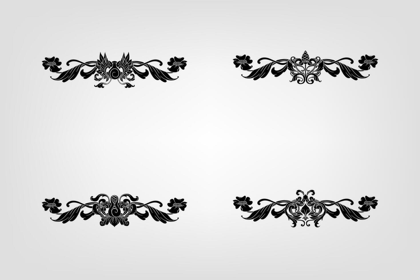 Classical Baroque Filigree Decoration Ornament Vintage Floral Border Style Antique Art Retro vector