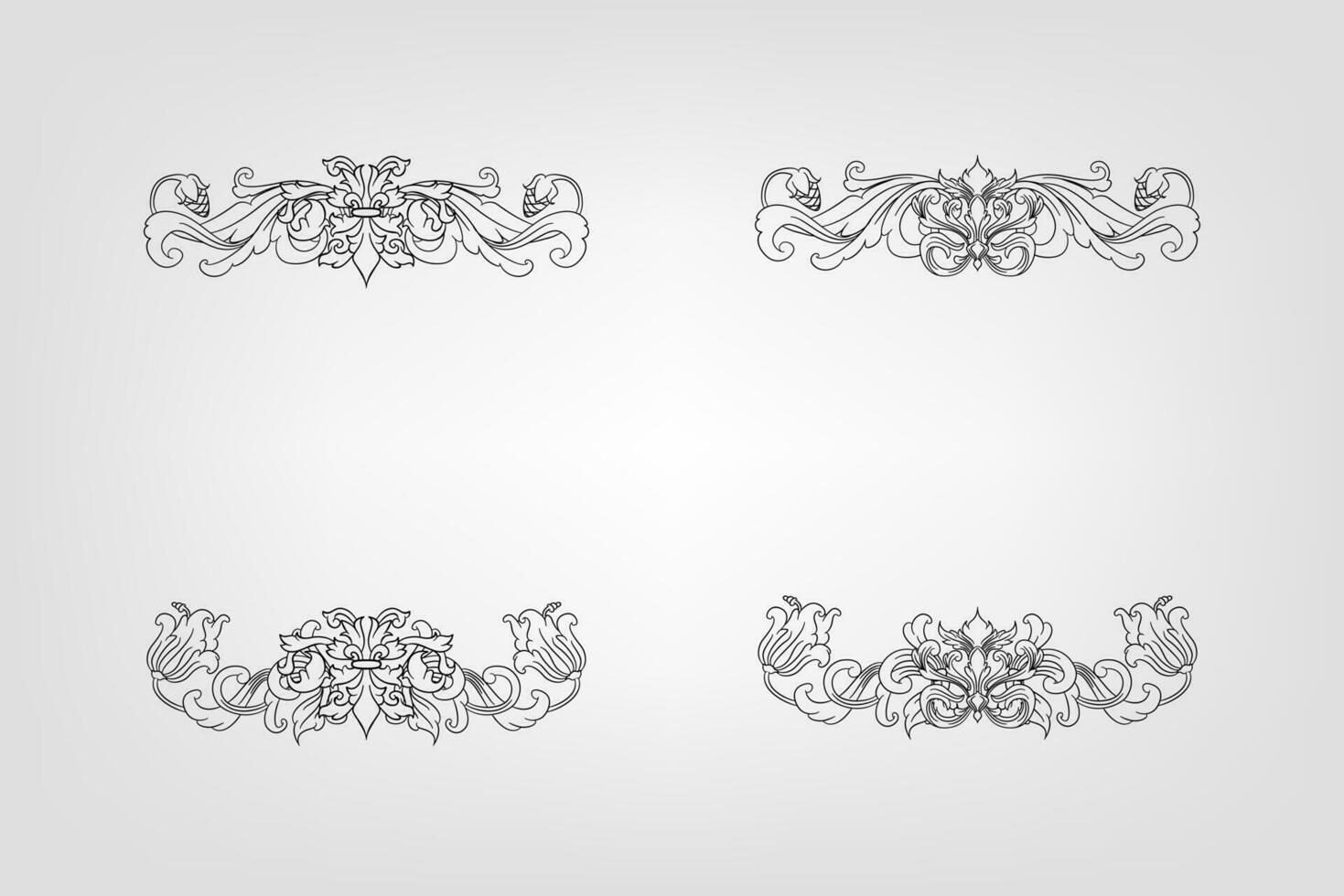 Classical Baroque Filigree Decoration Ornament Vintage Floral Border Style Antique Art Retro vector