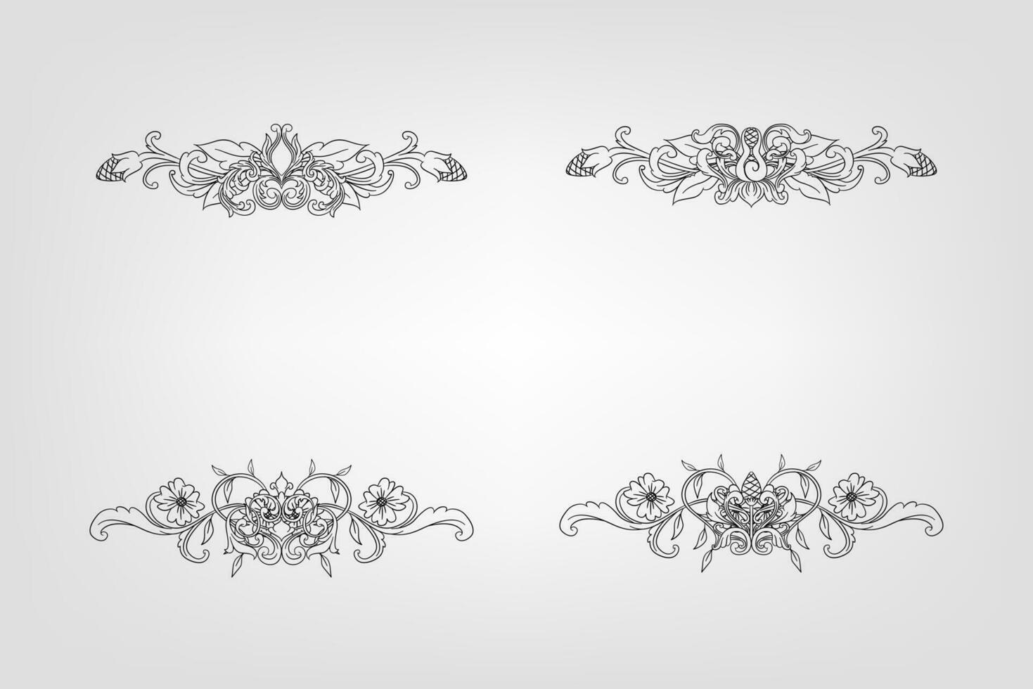 Classical Baroque Filigree Decoration Ornament Vintage Floral Border Style Antique Art Retro vector