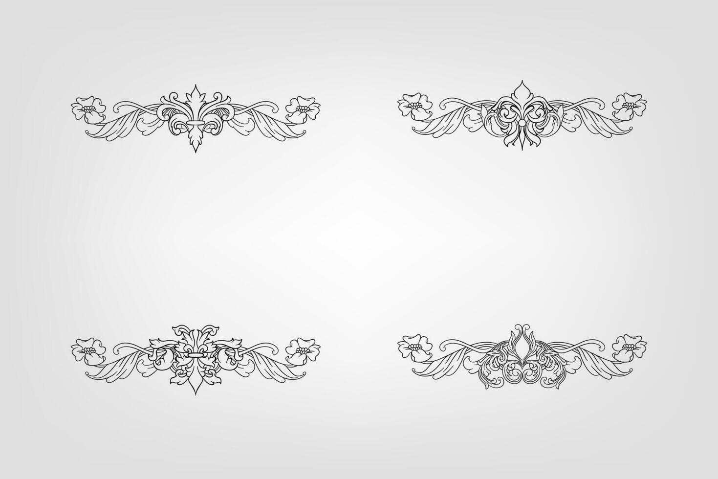 Classical Baroque Filigree Decoration Ornament Vintage Floral Border Style Antique Art Retro vector