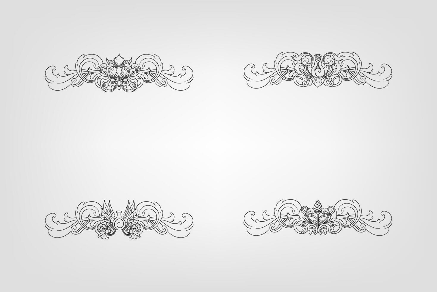 Classical Baroque Filigree Decoration Ornament Vintage Floral Border Style Antique Art Retro vector