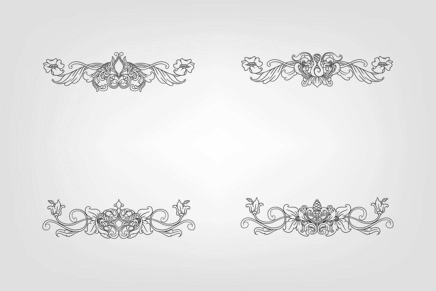 Classical Baroque Filigree Decoration Ornament Vintage Floral Border Style Antique Art Retro vector