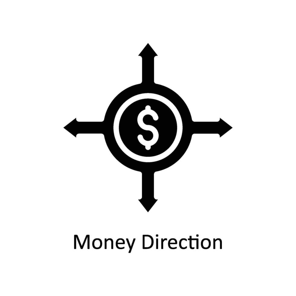 dinero dirección vector sólido icono diseño ilustración. negocio y administración símbolo en blanco antecedentes eps 10 archivo