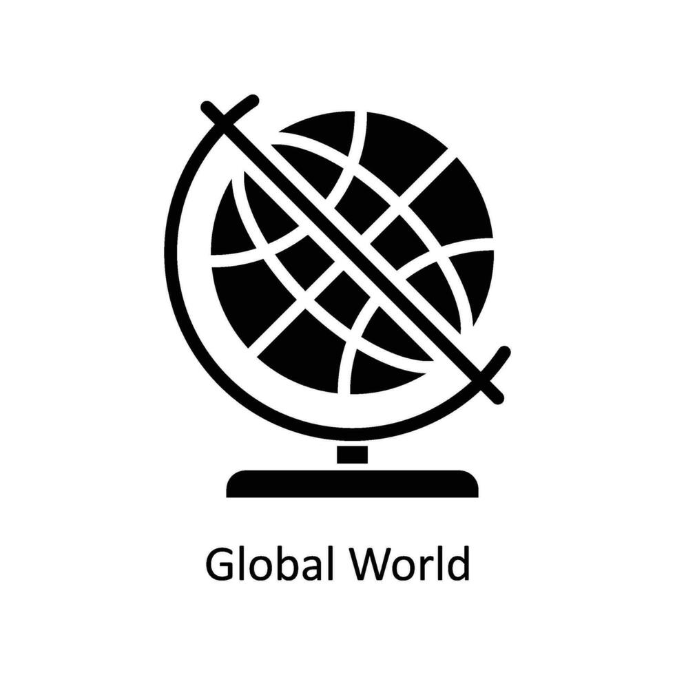 global mundo vector sólido icono diseño ilustración. negocio y administración símbolo en blanco antecedentes eps 10 archivo
