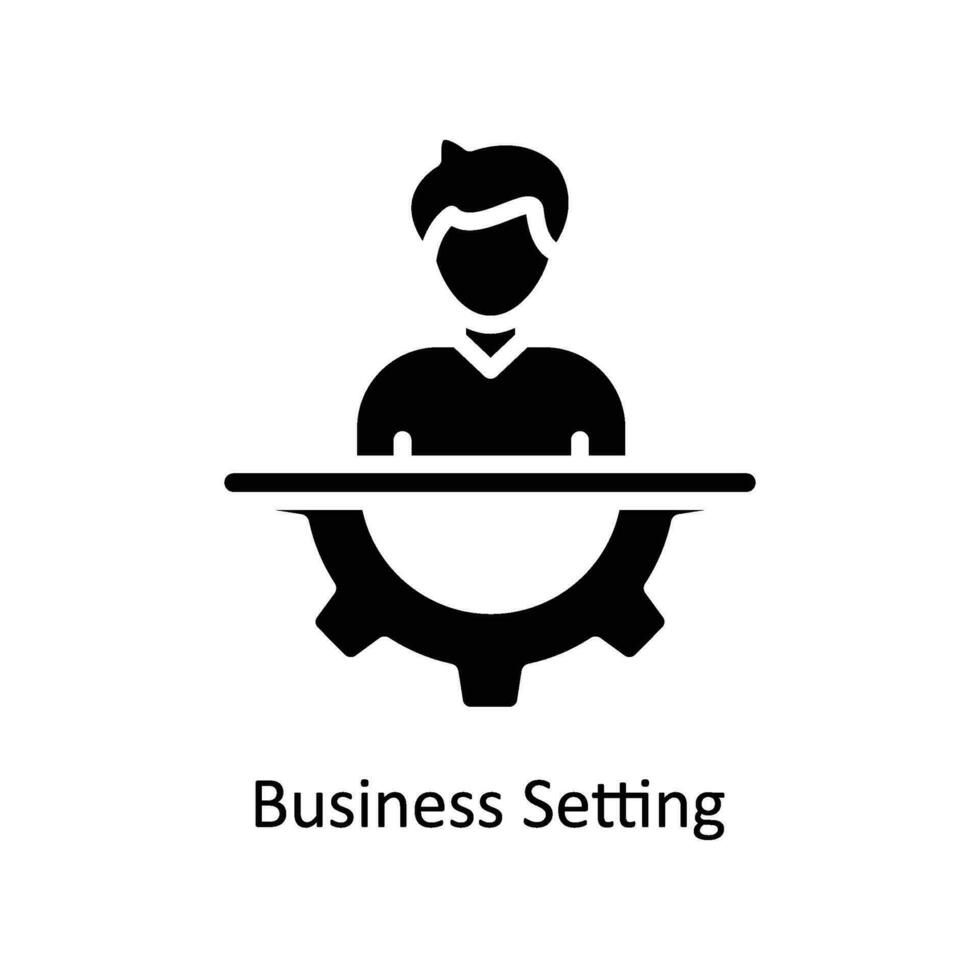 Business Setting vector  Solid  Icon Design illustration. Business And Management Symbol on White background EPS 10 File