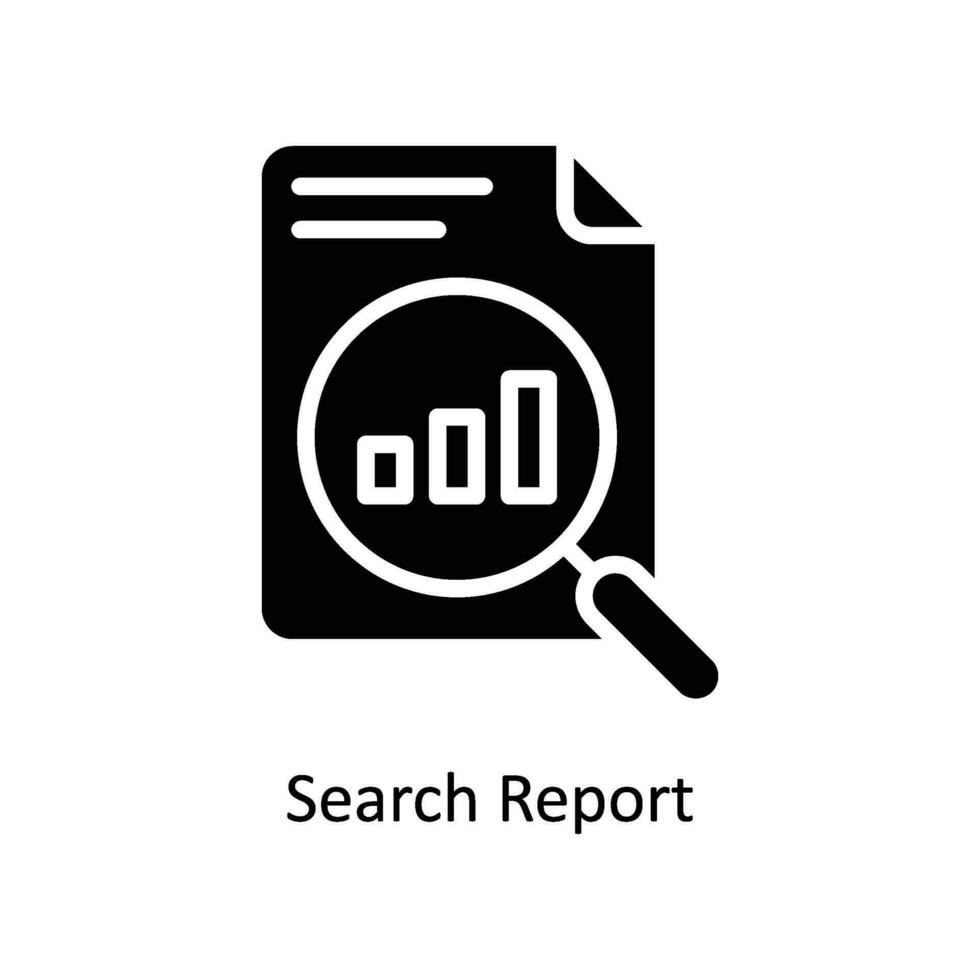 search report vector  Solid  Icon Design illustration. Business And Management Symbol on White background EPS 10 File