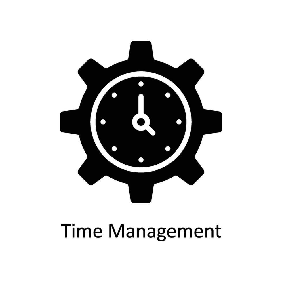Time management vector  Solid  Icon Design illustration. Business And Management Symbol on White background EPS 10 File