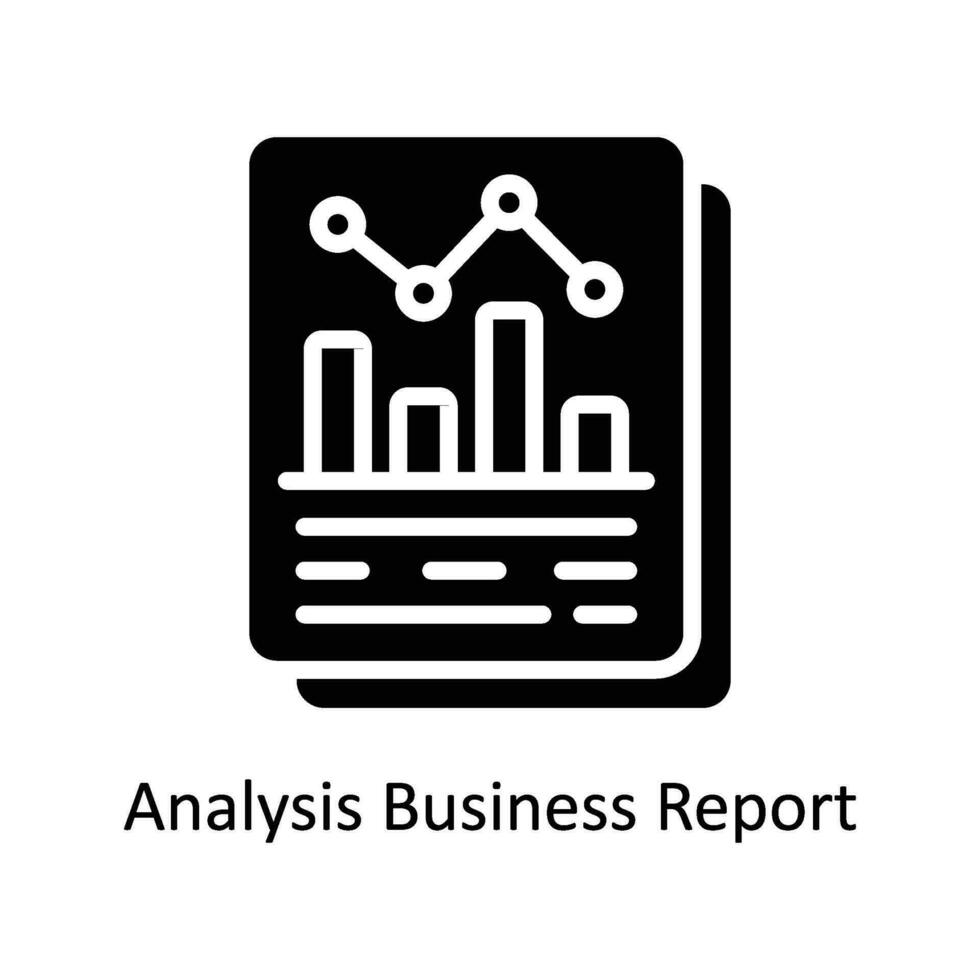 Analysis Business Report vector  Solid  Icon Design illustration. Business And Management Symbol on White background EPS 10 File