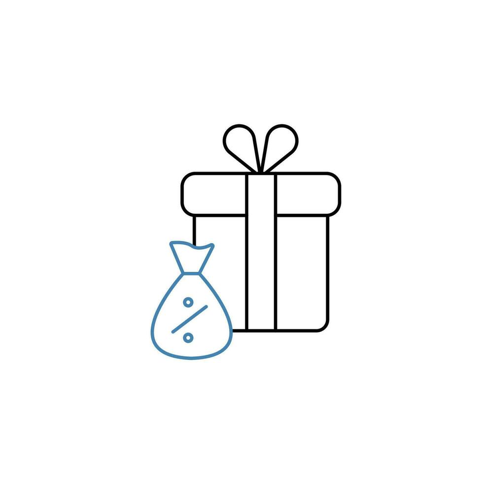 gift tax concept line icon. Simple element illustration. gift tax concept outline symbol design. vector